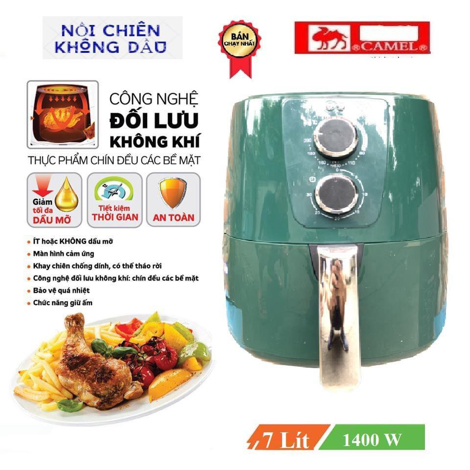 NỒI CHIÊN KHÔNG DẦU CAMEL 7L TO KHOẺ NƯỚNG SIÊU PHÊ.