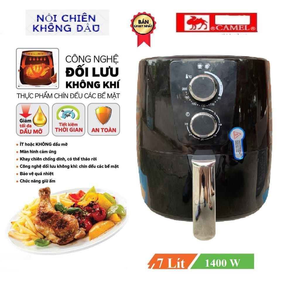 NỒI CHIÊN KHÔNG DẦU CAMEL 7L TO KHOẺ NƯỚNG SIÊU PHÊ.