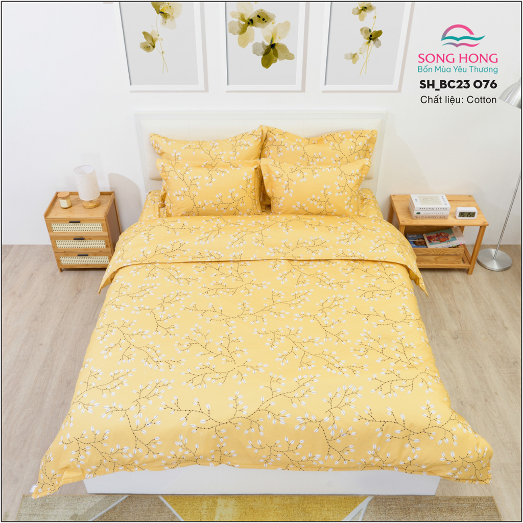 ✔️ Bộ Ga Giường 1m8x2m, ga chần bông - Chất Cotton - Sông Hồng Chính Hãng- Mẫu mã chất lượng bền đẹp.