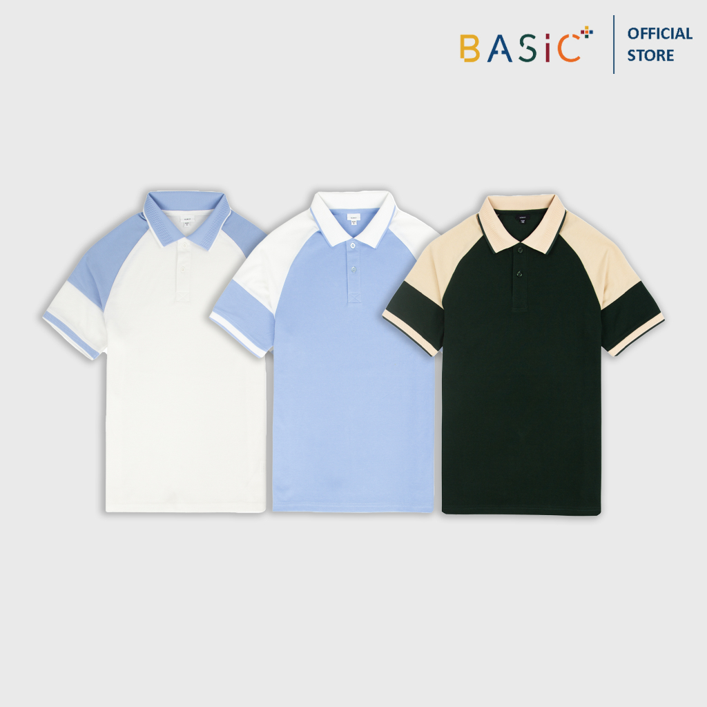 POLO BASICPLUS vải TC co giãn, bền màu, chất vải dày dặn A02-124