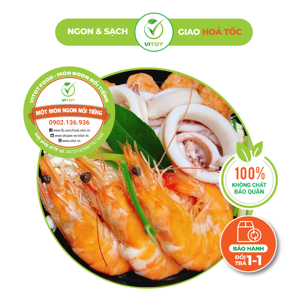 Canh Chua Thái Hải Sản VITOT Tôm Mực Chả Cua Thơm Ngon Đặc Biệt