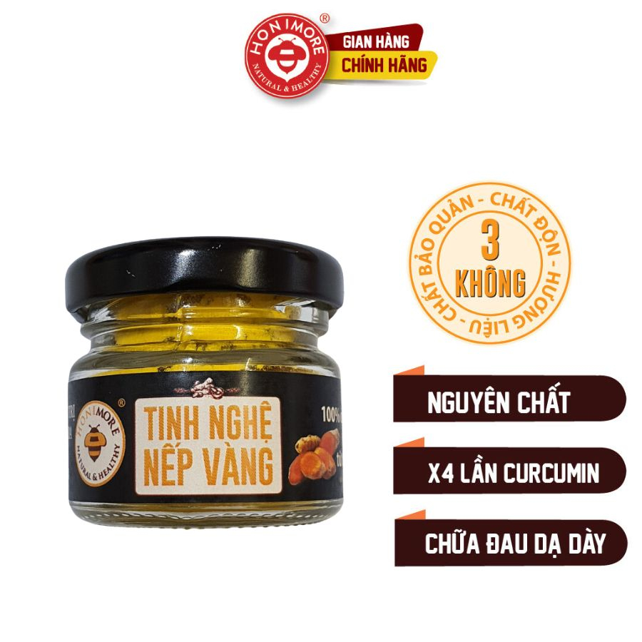 Tinh nghệ nếp vàng Honimore10g/hũ - có curcumin nhiều cải thiện tiêu hoá, dạ dày, đẹp da