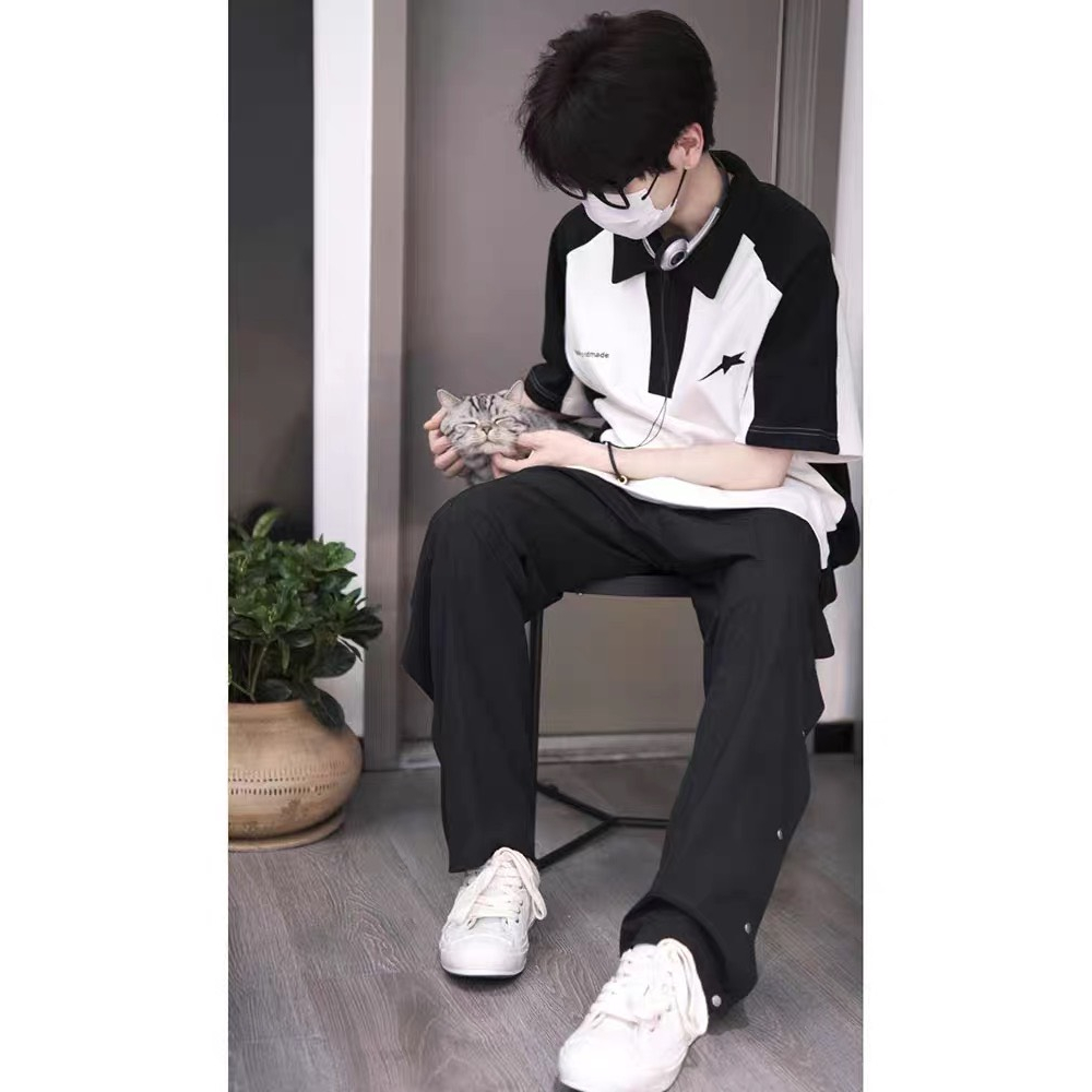 Áo Polo unisex Phối Khoá Kéo thêu SuperStar Uzangshop Local Brand Polo Unisex Nam Nữ đều măc Oversize - NC1996