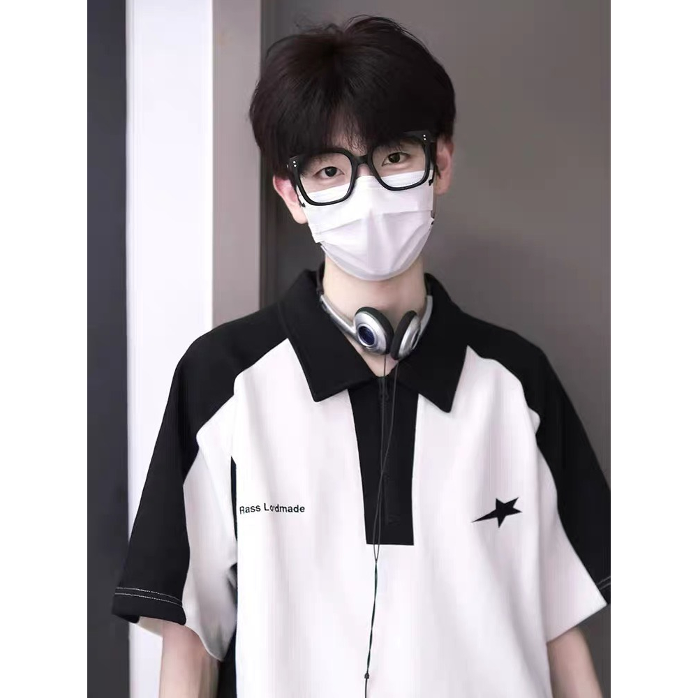 Áo Polo unisex Phối Khoá Kéo thêu SuperStar Uzangshop Local Brand Polo Unisex Nam Nữ đều măc Oversize - NC1996