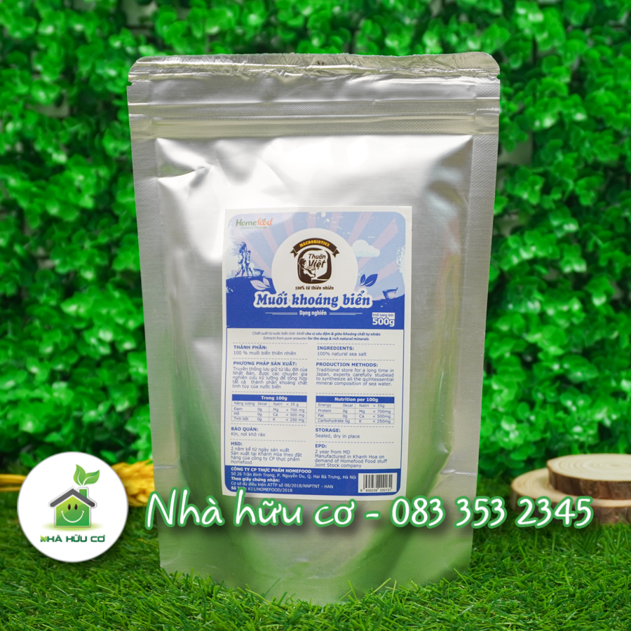 Muối khoáng biển dạng nghiền HOMEFOOD 500g - Date: 7/2025 - Nhà hữu cơ