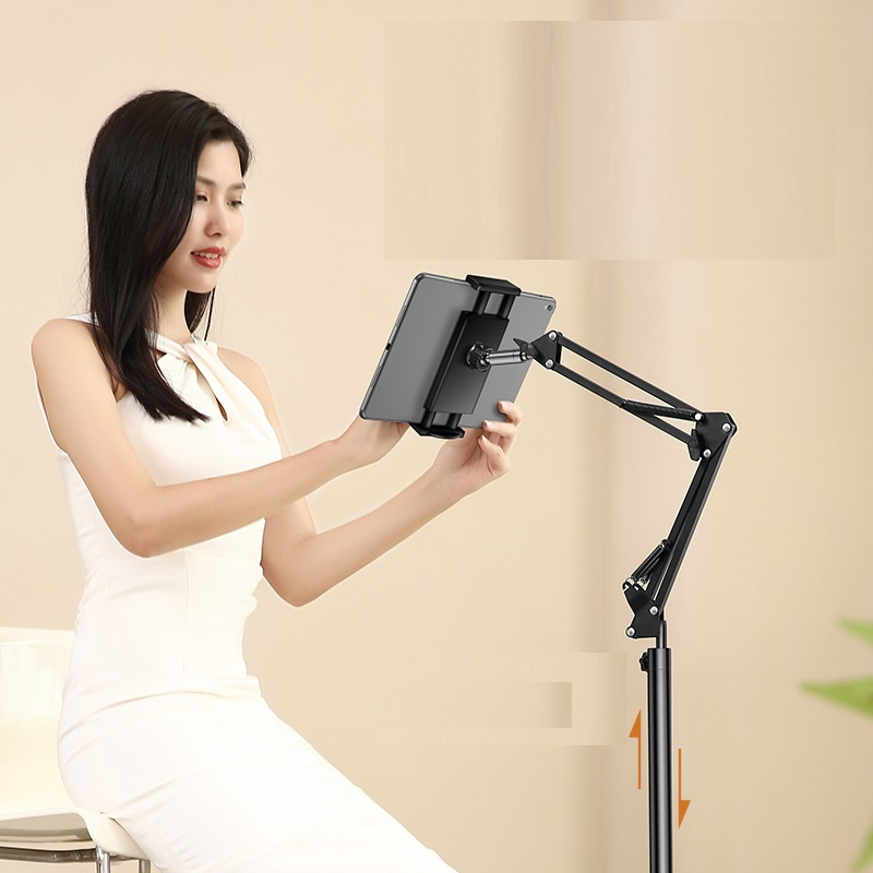 Giá đỡ ipad,điện thoại đa năng nhôm nguyên khối chống rung xoay 360 live stream bán hàng,quay video, xem phim