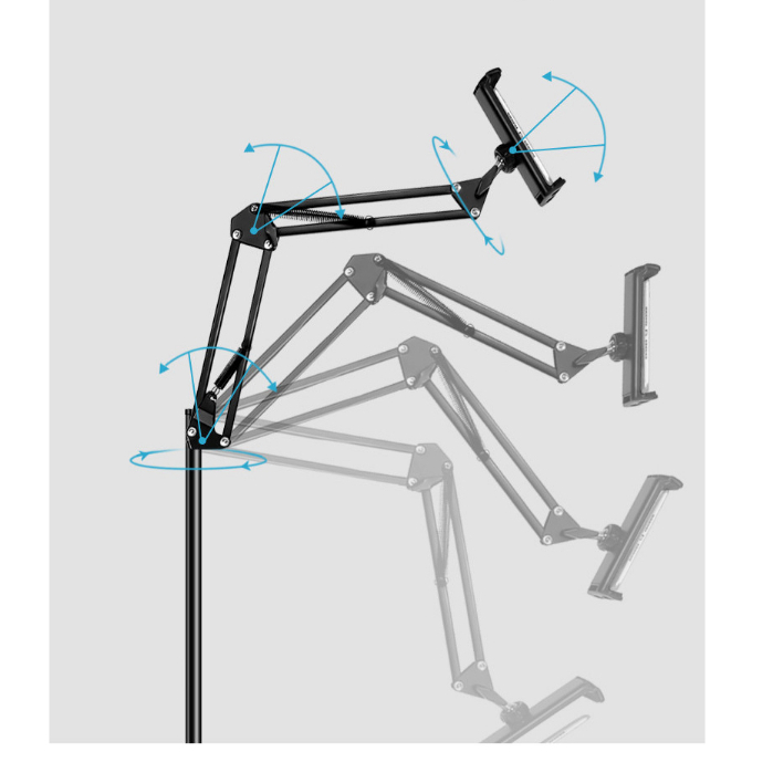 Giá đỡ ipad,điện thoại đa năng nhôm nguyên khối chống rung xoay 360 live stream bán hàng,quay video, xem phim