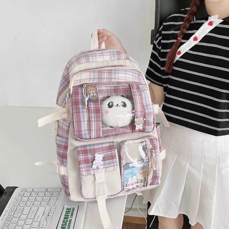 Balo ULZZANG 2 LỚP CHỐNG NƯỚC THỜI TRANG ĐI HỌC ĐI CHƠI DẼ THƯƠNG ĐÁNG YÊU - Cặp xách dễ thương