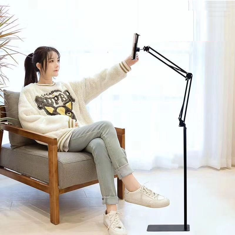 Chân đỡ ipad đứng đa năng thân nhôm cao cấp, chỉnh độ cao 135cm xoay 360 linh hoạt chống rung xem phim,quay video
