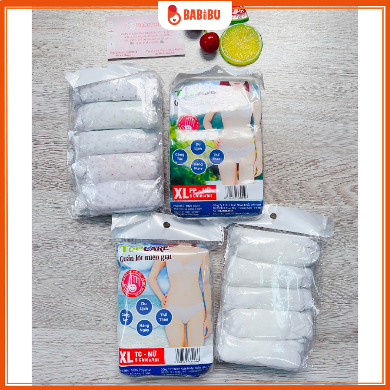 Quần Lót set 5c Miễn Giặt Top Care Cho Mẹ Bầu Đi Sinh Hoặc Đi Du Lịch Babibu - QLTC