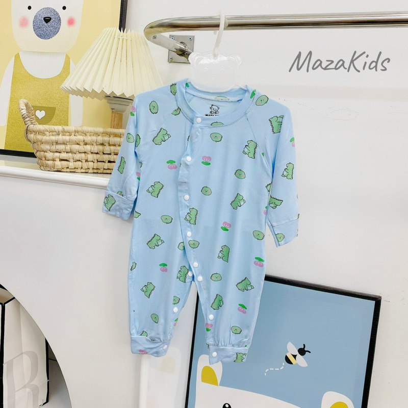 Body dài tay cho bé thun lạnh peptit Mazakids Bodysuit sơ sinh bé trai bé gái