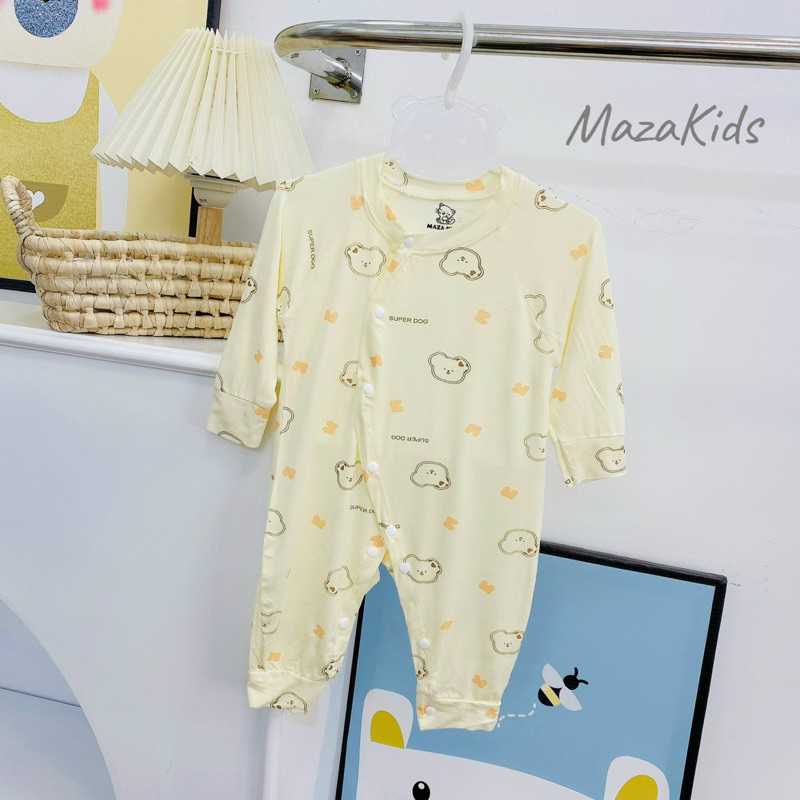 Body dài tay cho bé thun lạnh peptit Mazakids Bodysuit sơ sinh bé trai bé gái