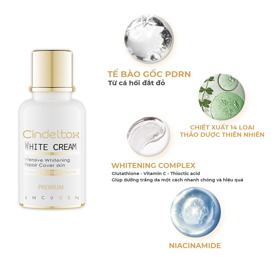 Kem Truyền Trắng Nâng Tông Cindeltox White Cream 50ml