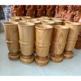 Ống Đựng Nhang gỗ gõ nguyên khối cao 25cm - 28cm