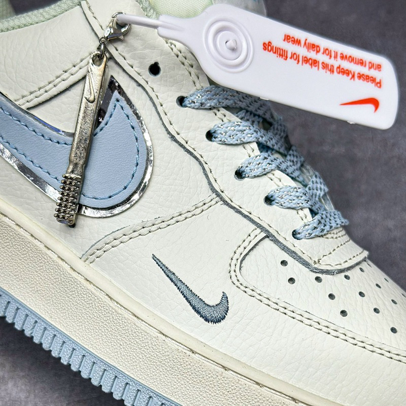 Giày thể thao/sneaker AF1 Low By You Custom Smoke Xanh dương, Giày af1 bàn chải xanh dương Fresh.