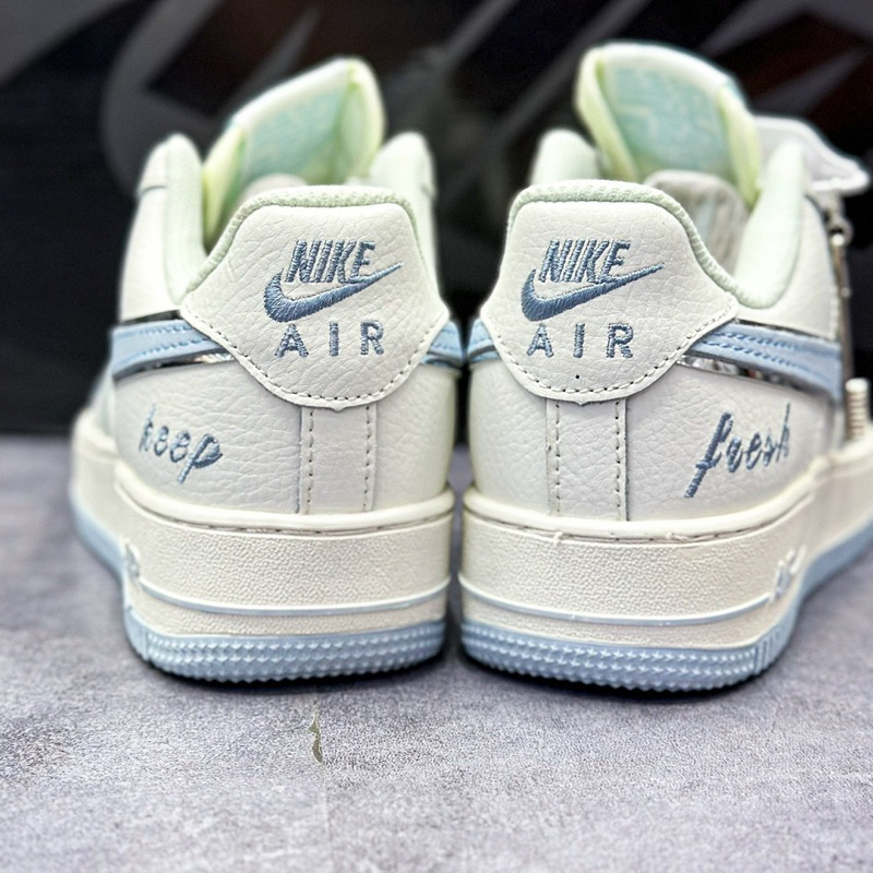 Giày thể thao/sneaker AF1 Low By You Custom Smoke Xanh dương, Giày af1 bàn chải xanh dương Fresh.