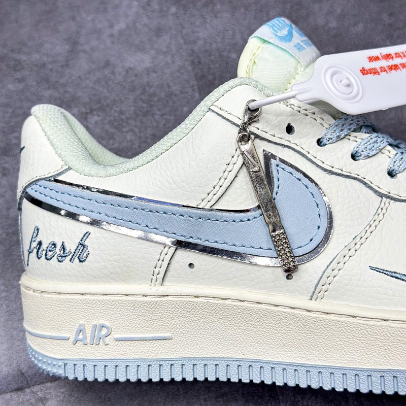 Giày thể thao/sneaker AF1 Low By You Custom Smoke Xanh dương, Giày af1 bàn chải xanh dương Fresh.
