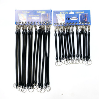 LOẠI TỐT Dây lò xo siêu co giản màu đen treo móc khóa thắt lưng quần tiện lợi