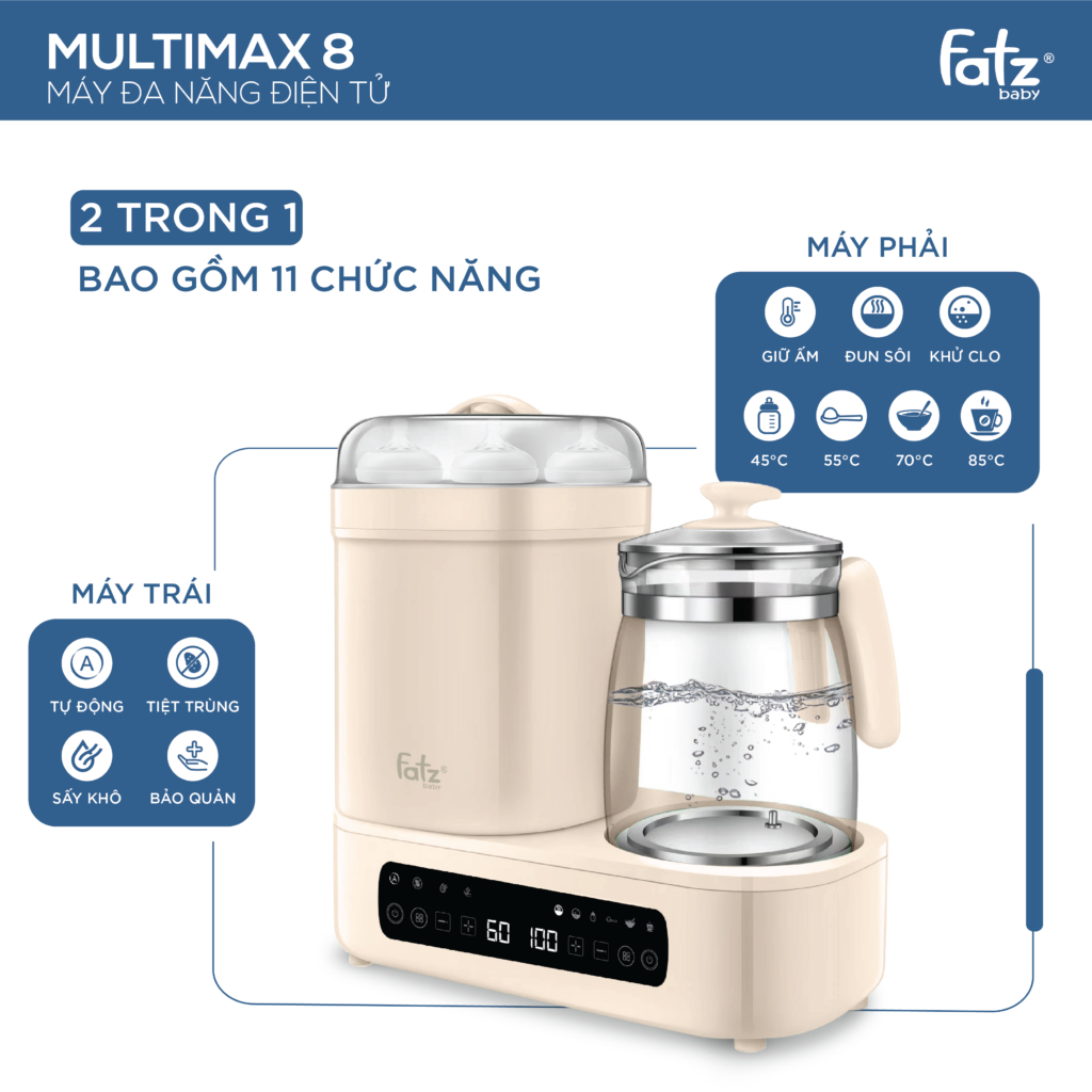 Máy Tiệt Trùng Và Hâm Nước Pha Sữa Fatz Baby Multimax 7 / 8 - Bảo Hành 12 Tháng - CHÍNH HÃNG