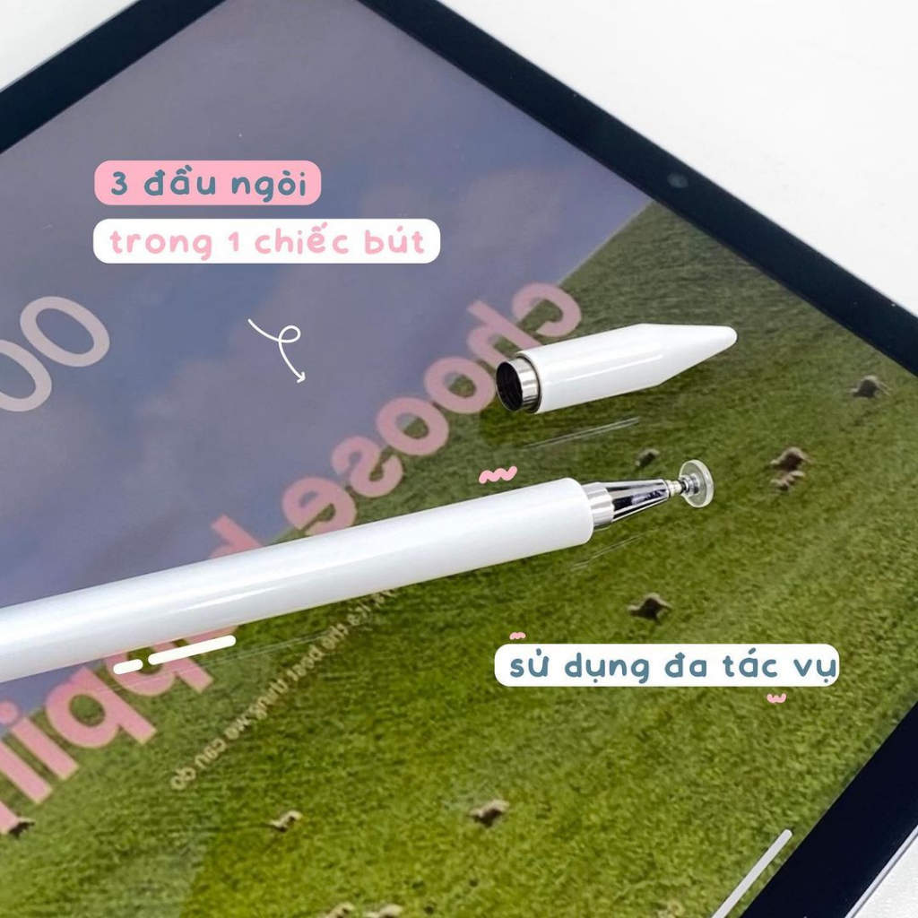 Bút Cảm Ứng Đa Năng 3IN1 Tương Thích Điện Thoại Máy Tính Bảng Laptop