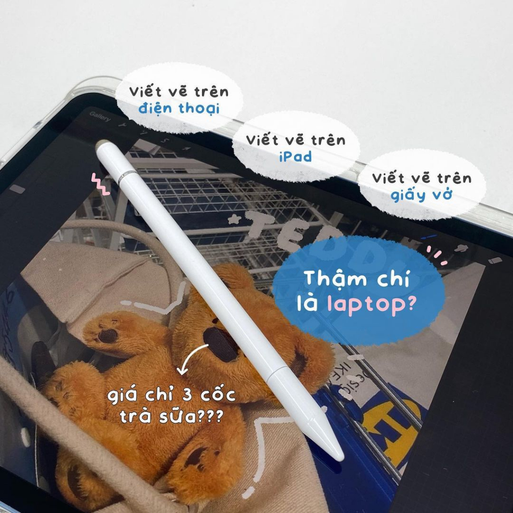 Bút Cảm Ứng Đa Năng 3IN1 Tương Thích Điện Thoại Máy Tính Bảng Laptop