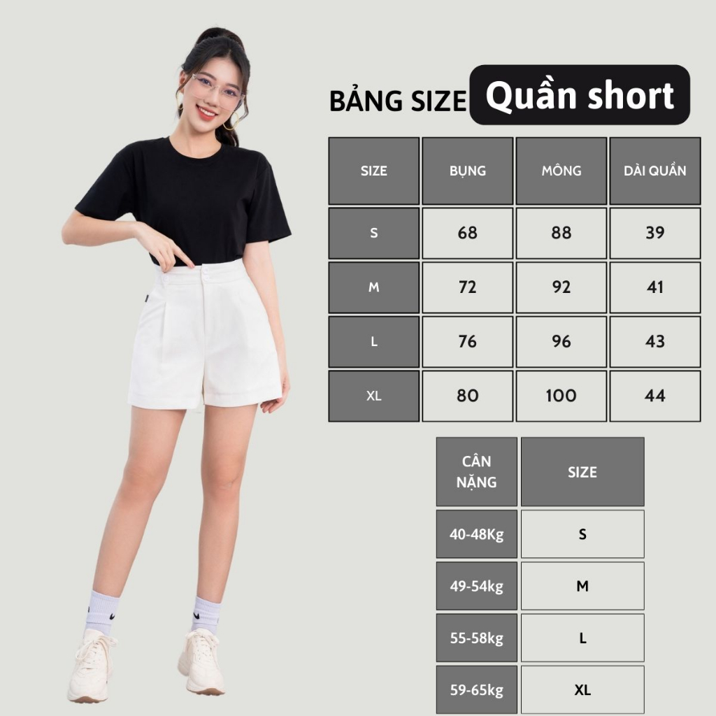 Quần short nữ 3 cúc sườn - Quần đùi nữ chất Tuypsi cao cấp LOZA - LQ203208