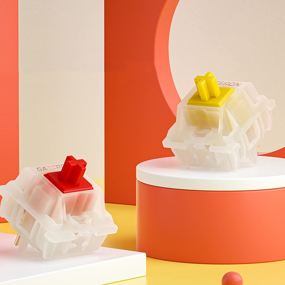 Switch Gateron Milky Yellow Pro 5 Pin, Gateron Milky Red Pro 5 Pin Có Pre Lube, có hộp nguyên seal 35 switch Techstar