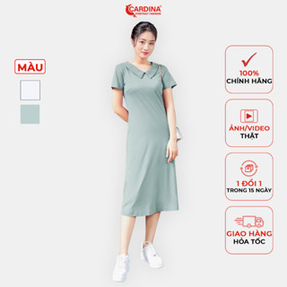 Đầm Polo Nữ CARDINA Chất Cotton Cao Cấp Cổ Đức Dáng Dài Có Cúc Sau Điệu Đà 3VAD04