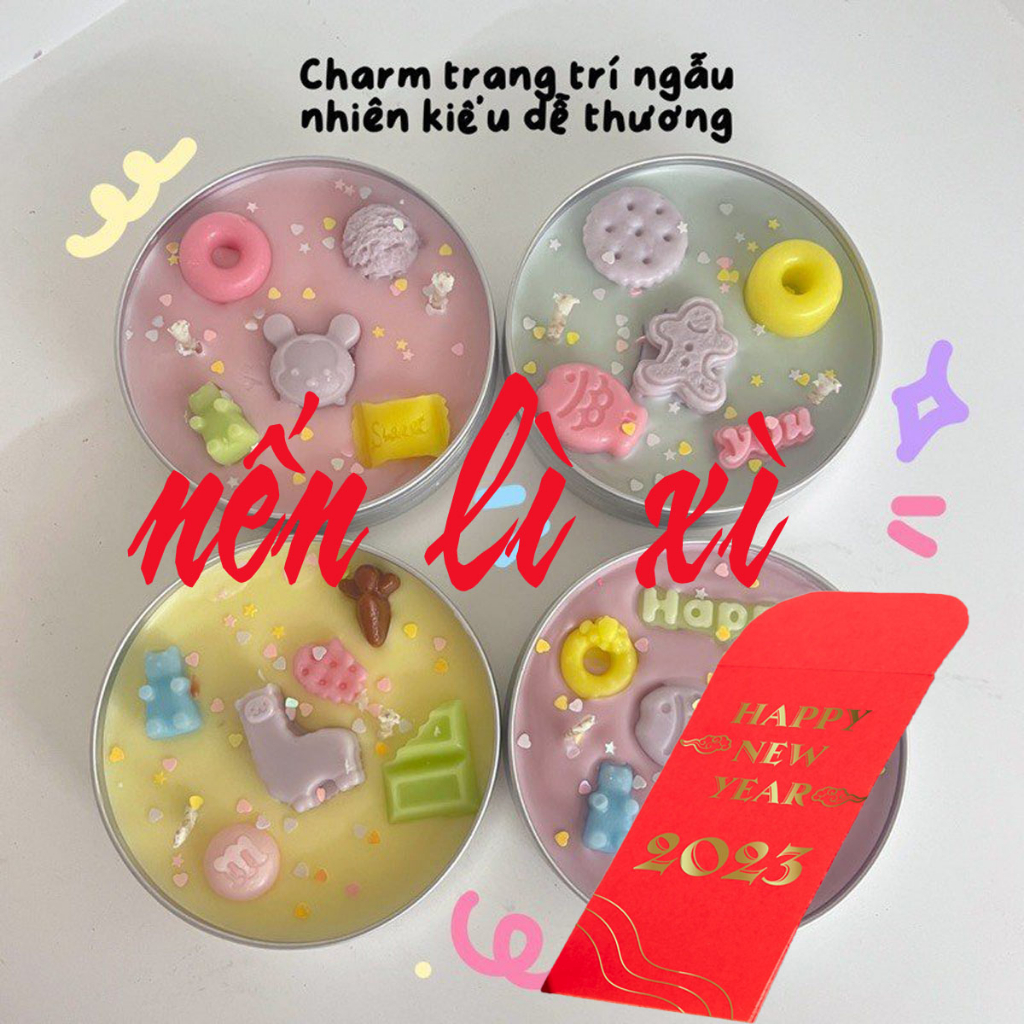Nến thơm phòng không khói, nến lì xì với mùi hương thiên nhiên độc quyền an toàn cho sức khỏe - Hộp quà tặng