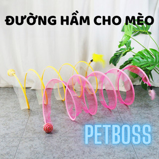 Đường hầm lò xo cho mèo tự chơi vui nhộn, đồ chơi cho mèo