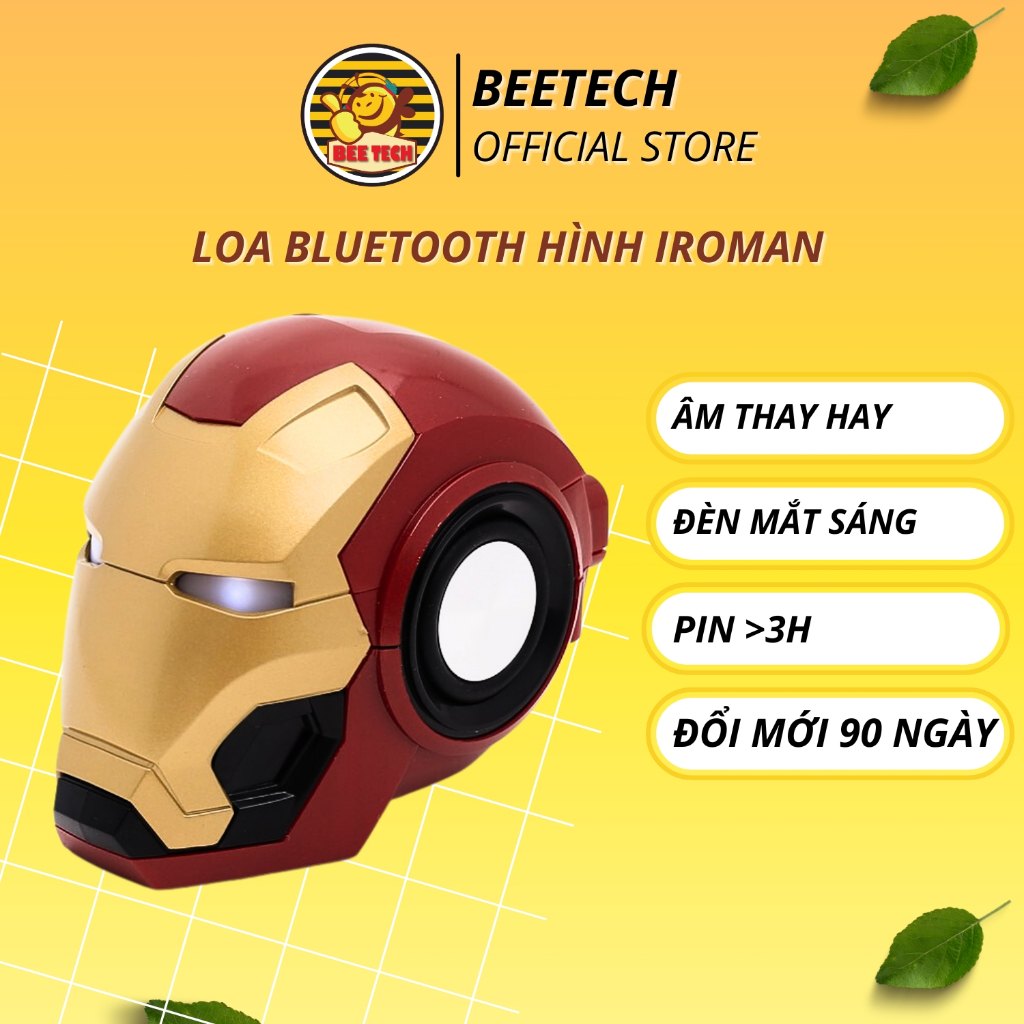 Loa Bluetooth Mô Hình IronMan Chất Âm Cực Hay, Thiết Kế Chi Tiết, Cực Ngầu - Beetech