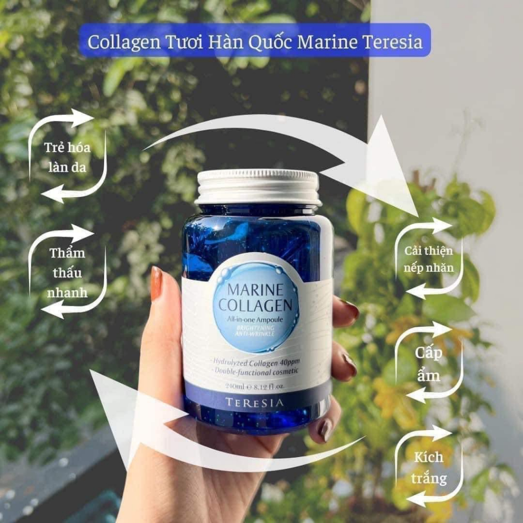 Serum collagen tươi Marine dạng serum đặc – giúp da căng mịn, trắng da, căng bóng, trẻ hóa da. 230ml.
