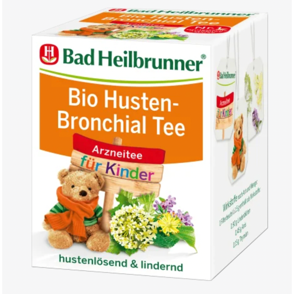 Trà thảo mộc hữu cơ giảm ho,ho khan,viêm phế quản Bad Heilbrunner Đức cho bé từ 12 tháng  12g