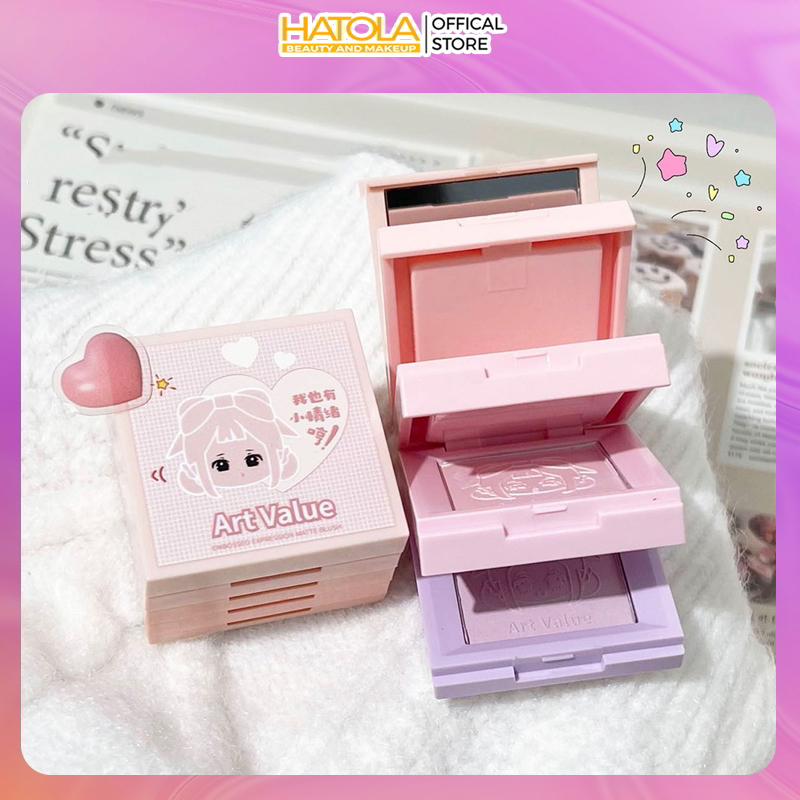 Phấn Má 4 Tầng Dễ Thương Hồng Cam Chất Mịn Bền Màu Tự Nhiên Makeup Nhẹ Nhàng Trang Điểm Xinh Art Value Hatola