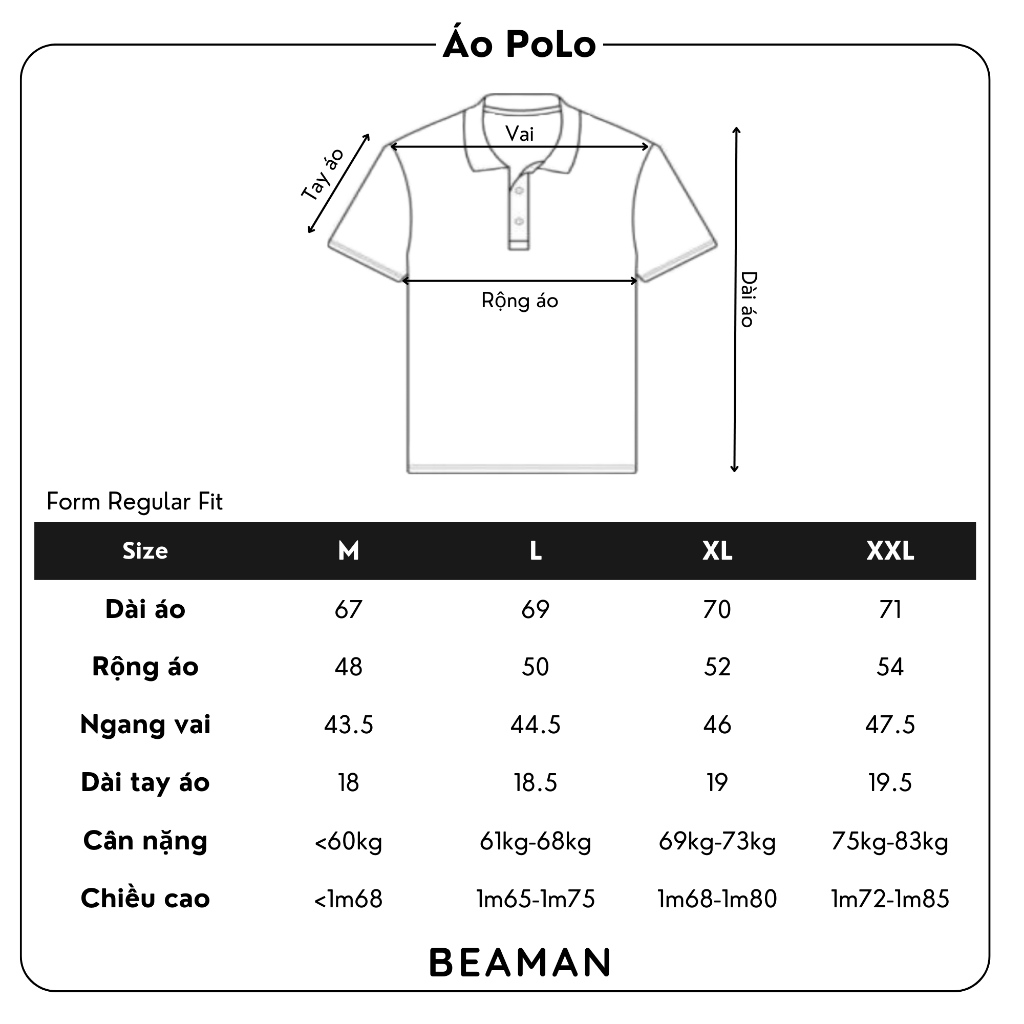 Áo Polo Nam Basic vải Cá Sấu Cotton cao cấp, nam tính, thanh lịch, sang trọng – BEAMAN