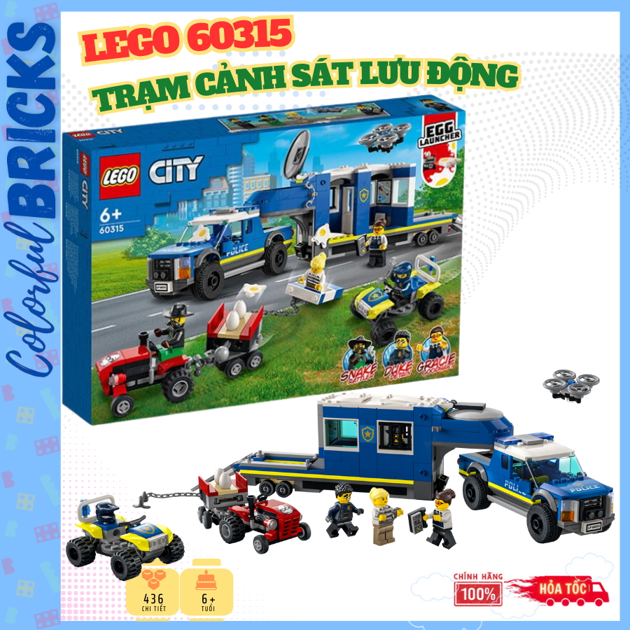 LEGO 60315 Trạm cảnh sát lưu động - Police Mobile Command Truck - Lego City Chính hãng