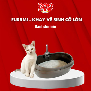 Khay vệ sinh cho mèo PURMI cỡ lớn màu xám, kem, hồng, nâu kèm xẻng