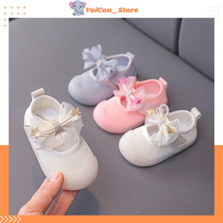 Giày búp bê tập đi bé gái - giày công chúa đính nơ ngôi sao siêu đẹp cho bé từ 1-3 tuổi a856