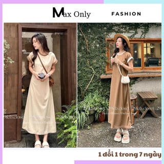 Váy xuông cổ tay phối cách điệu siêu đẹp Form dáng xuông dễ mặc cho các nàng