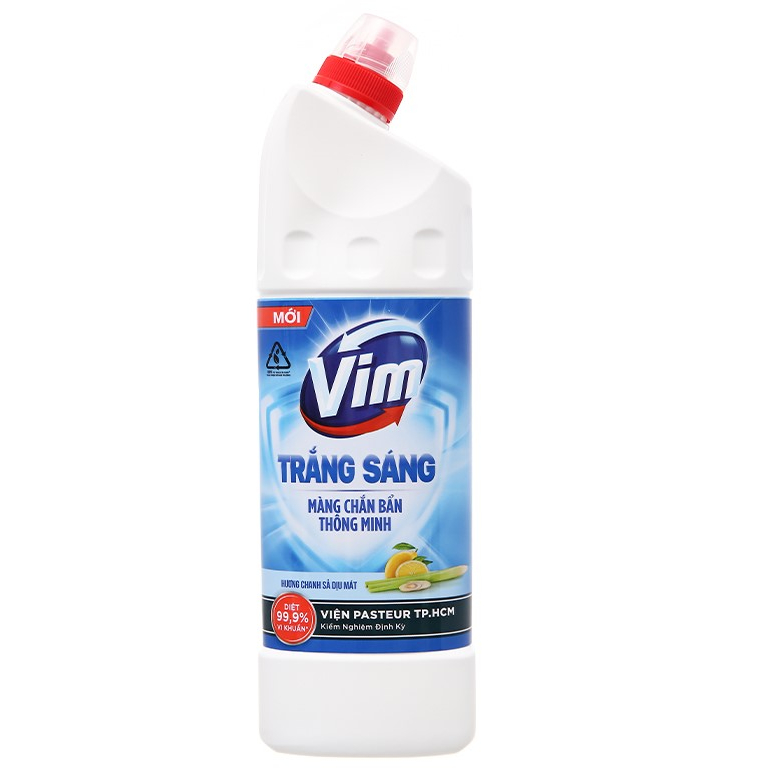 Gel tẩy bồn cầu và nhà tắm VIM trắng sáng mùi dịu nhẹ hương chanh sả 870ml