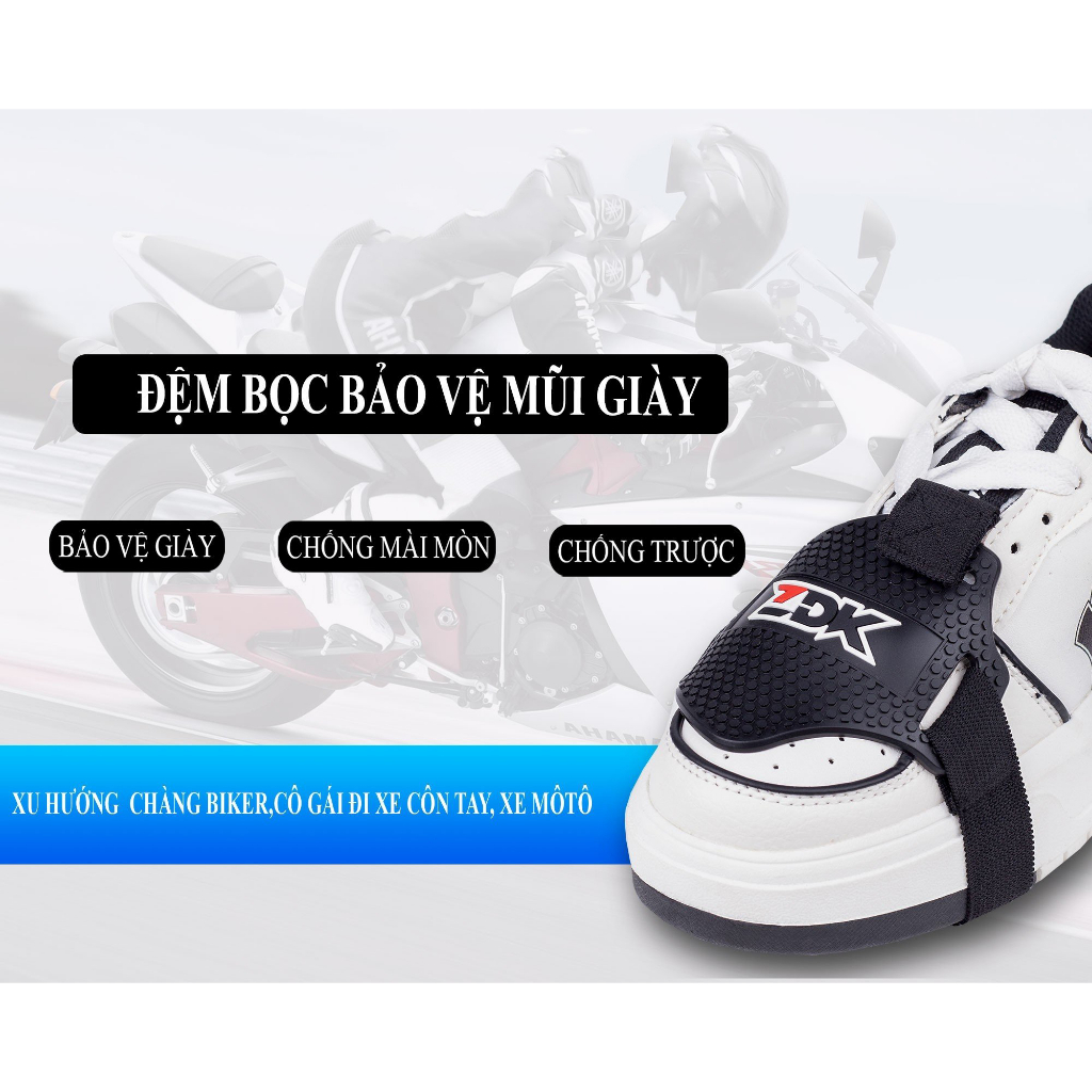 Đệm Cao Su Bọc Mũi Giày ZDK, Đệm Giày Chống Trầy Mũi Giày Chạy Xe Côn Tay, Xe Moto
