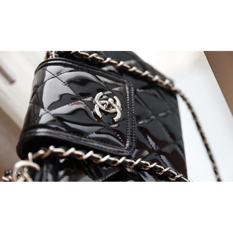 Túi xách dành cho nữ Shopping da bóng khóa bạc sz25cm kèm hộp