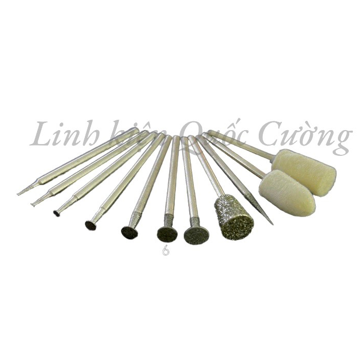Combo 11 đầu mũi mài, cắt, đầu len (Có sẵn)
