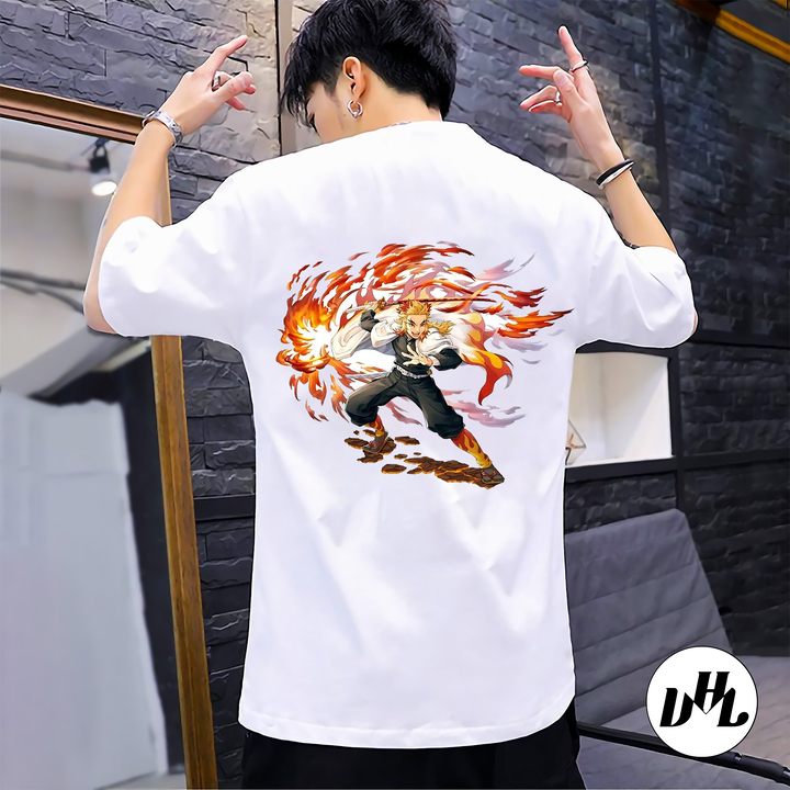 Áo thun nam nữ HÌNH viêm trụ 07, Áo thun Anime Manga truyện tranh Naruto Unisex Nam Nữ