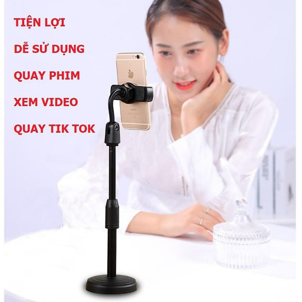 Giá đỡ điện thoại để bàn xoay 360 độ điều chỉnh độ cao linh hoạt chống rung,xếp gọn mang theo
