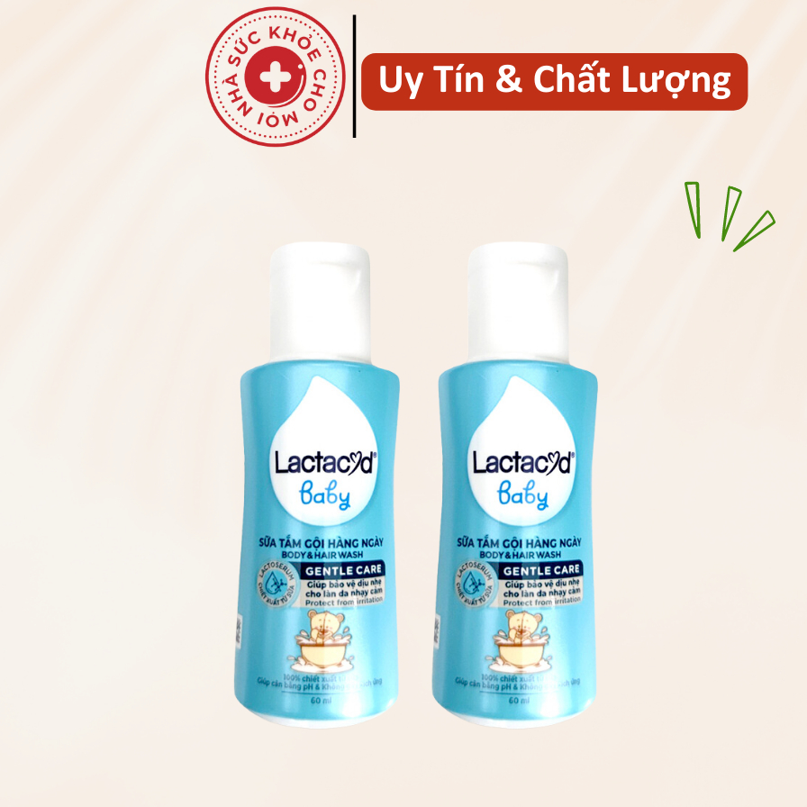 Sữa tắm trẻ em Lactacyd BB - Dùng cho trẻ bị rôm sẩy, hăm kẽ. Giúp nuôi dưỡng cho làn da bé luôn mềm mịn (Chai 60ml)