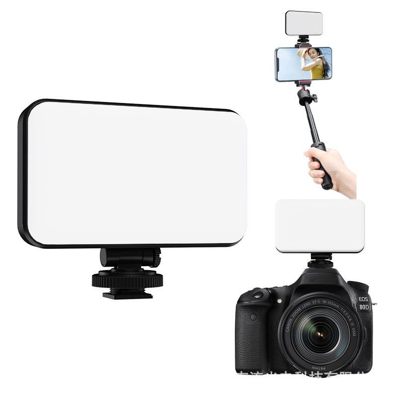 Đèn led livestream kẹp điện thoại gắn máy ảnh trợ sáng để chụp ảnh selfie quay hình video makeup
