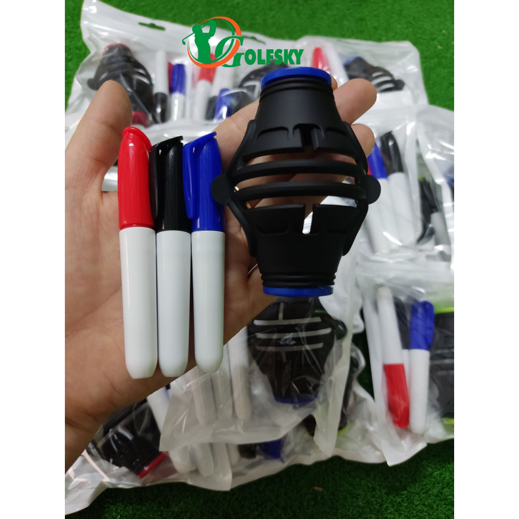 Bộ kẻ line golf 360 độ 3 vạch kèm 3 bút màu