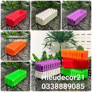 (Chọn màu) Chậu nhựa hàng rào size to (45x20x15)cm hàng loại 1 dày bóng đẹp.