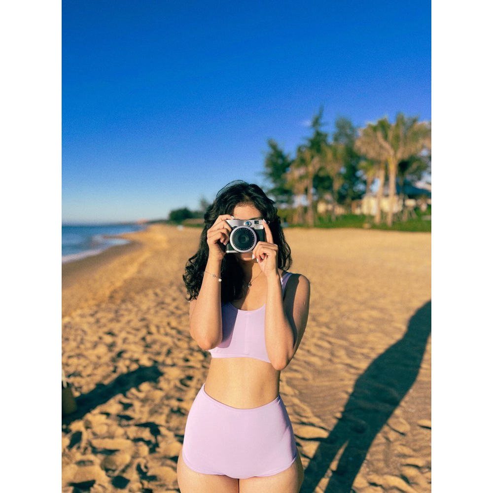 Bikini 2 mảnh tím pastel cạp cao